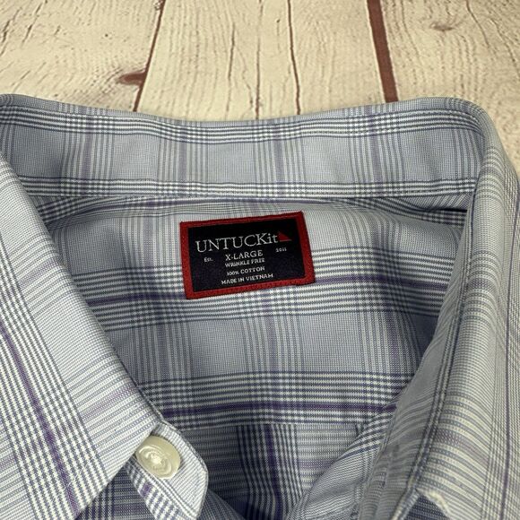 Lot of 2 UNTUCKIT Shirts Mens XL 100% Cotton Reg Fit Wrinkle Free Button Up - Picture 11 of 15